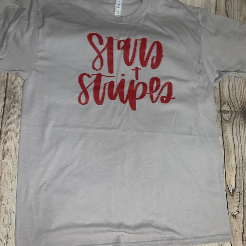 Patriotic tee.  Stars And Stripes.